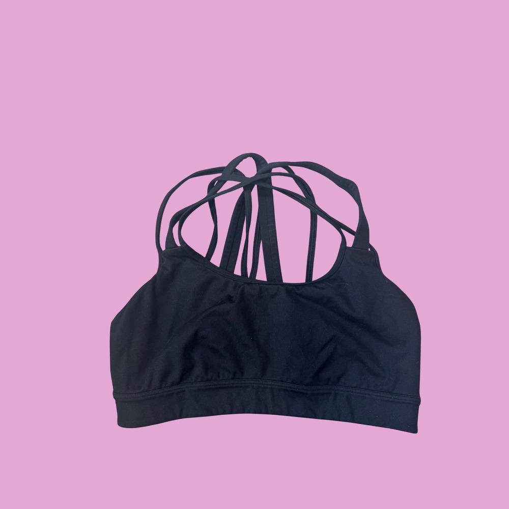 Victoria Sport Strappy Back Sports Bra Womens M Black Excellent Activewear